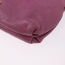 Miu Miu Pouch Leather Pink Gold Tone Auth 195447A-16