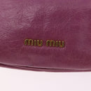 Miu Miu Pouch Leather Pink Gold Tone Auth 195447A-17