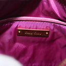Miu Miu Pouch Leather Pink Gold Tone Auth 195447A-18