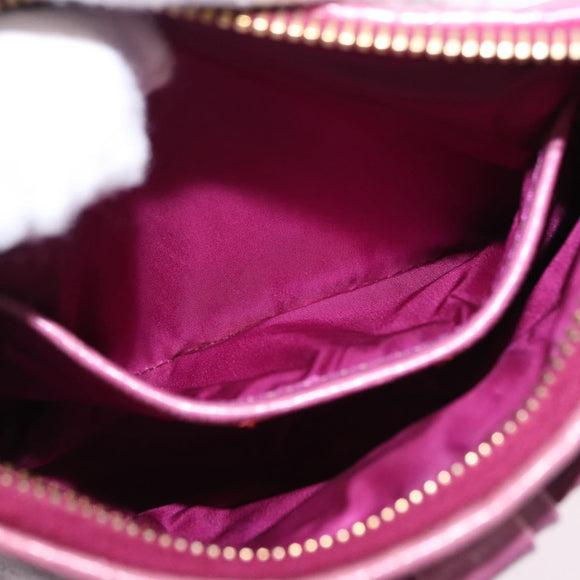 Miu Miu Pouch Leather Pink Gold Tone Auth 195447A
