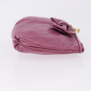 Miu Miu Pouch Leather Pink Gold Tone Auth 195447A-3