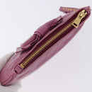 Miu Miu Pouch Leather Pink Gold Tone Auth 195447A-6