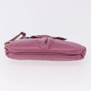 Miu Miu Pouch Leather Pink Gold Tone Auth 195447A-5