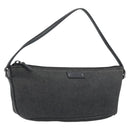 GUCCI Accessory Pouch Canvas Black Silver 07198 Auth 195449-1