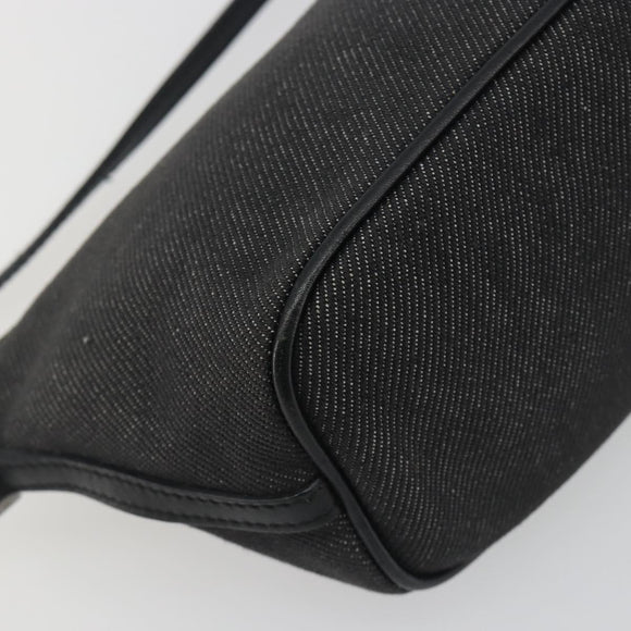 GUCCI Accessory Pouch Canvas Black Silver 07198 Auth 195449