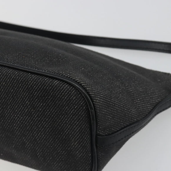 GUCCI Accessory Pouch Canvas Black Silver 07198 Auth 195449