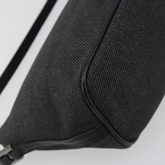 GUCCI Accessory Pouch Canvas Black Silver 07198 Auth 195449