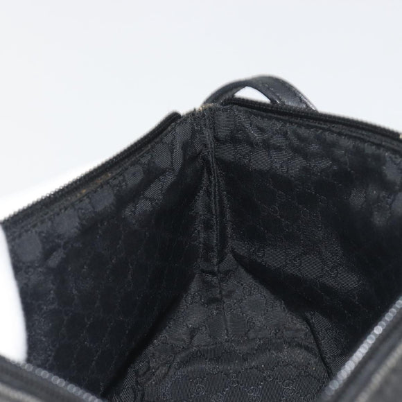 GUCCI Accessory Pouch Canvas Black Silver 07198 Auth 195449