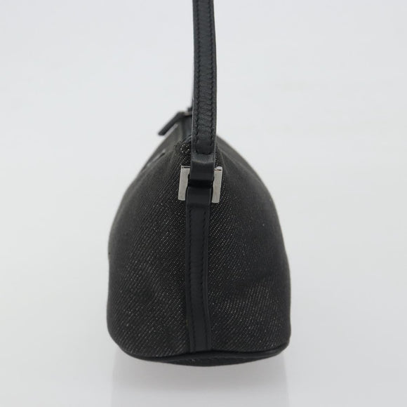 GUCCI Accessory Pouch Canvas Black Silver 07198 Auth 195449