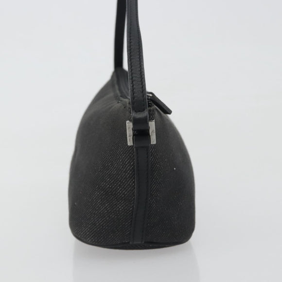 GUCCI Accessory Pouch Canvas Black Silver 07198 Auth 195449