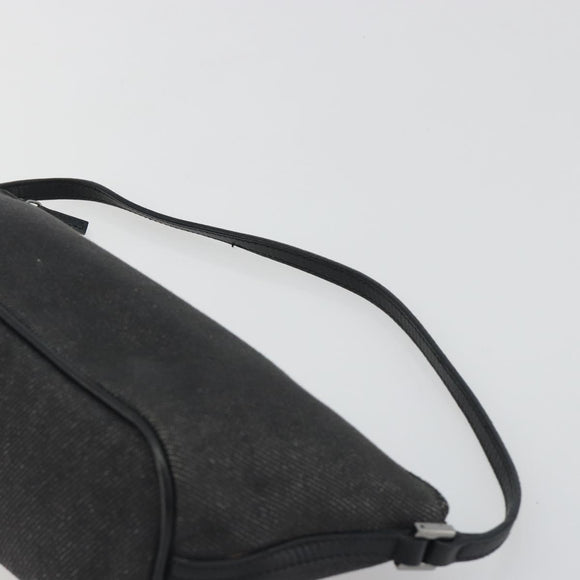 GUCCI Accessory Pouch Canvas Black Silver 07198 Auth 195449