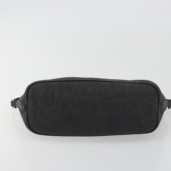 GUCCI Accessory Pouch Canvas Black Silver 07198 Auth 195449