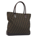 FENDI Zucca Canvas Tote Bag Brown Auth 195452V-1
