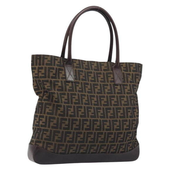 FENDI Zucca Canvas Tote Bag Brown Auth 195452V