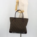 FENDI Zucca Canvas Tote Bag Brown Auth 195452V-22