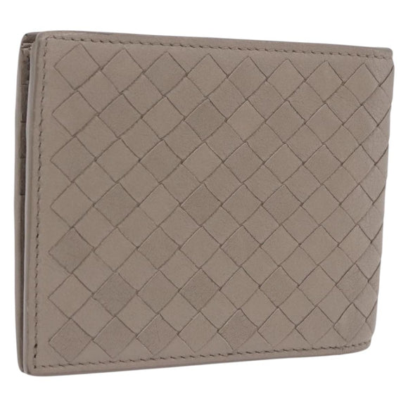 BOTTEGA VENETA INTRECCIATO Wallet Leather Gray Auth 195454A