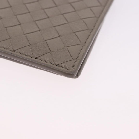 BOTTEGA VENETA INTRECCIATO Wallet Leather Gray Auth 195454A