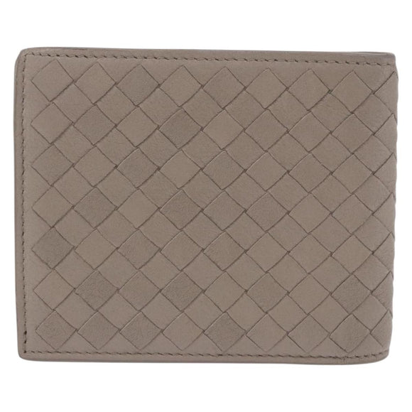 BOTTEGA VENETA INTRECCIATO Wallet Leather Gray Auth 195454A