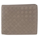 BOTTEGA VENETA INTRECCIATO Wallet Leather Gray Auth 195454A-2