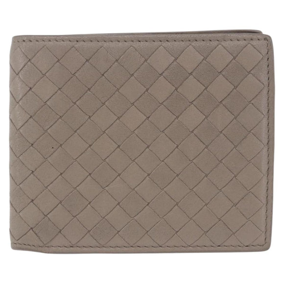 BOTTEGA VENETA INTRECCIATO Wallet Leather Gray Auth 195454A