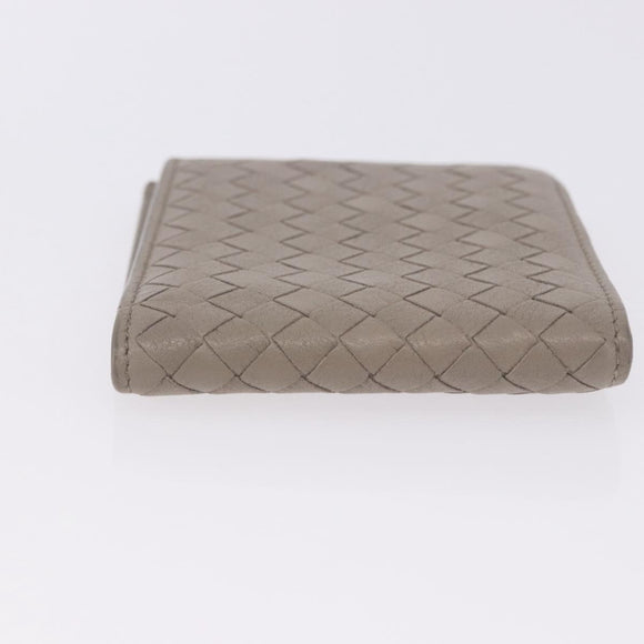 BOTTEGA VENETA INTRECCIATO Wallet Leather Gray Auth 195454A