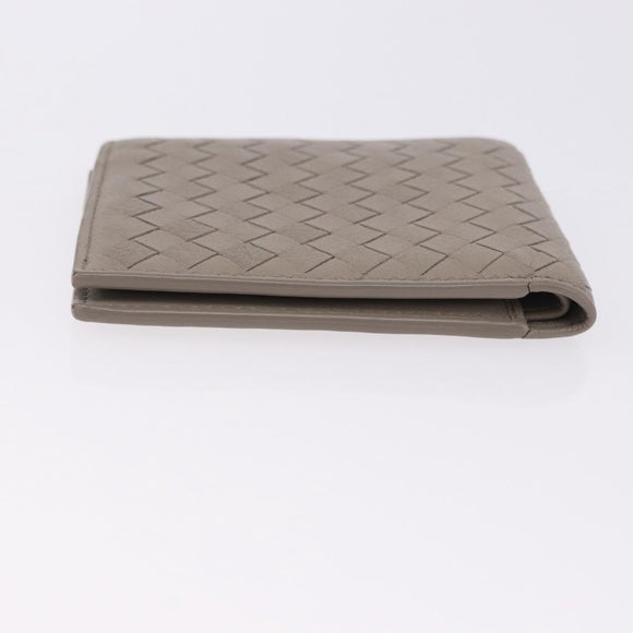 BOTTEGA VENETA INTRECCIATO Wallet Leather Gray Auth 195454A