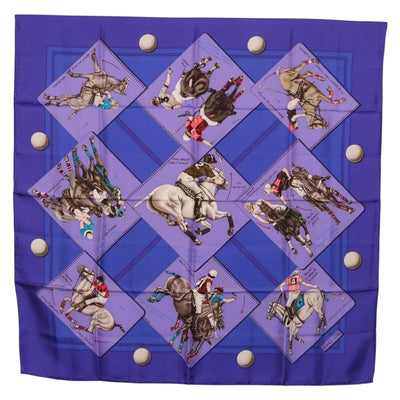 HERMES Carre 90 Scarf Silk Purple Auth 195459M