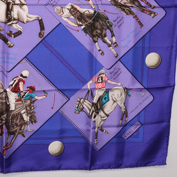 HERMES Carre 90 Scarf Silk Purple Auth 195459M