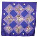 HERMES Carre 90 Scarf Silk Purple Auth 195459M-12