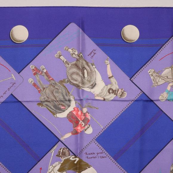 HERMES Carre 90 Scarf Silk Purple Auth 195459M