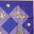 HERMES Carre 90 Scarf Silk Purple Auth 195459M-15