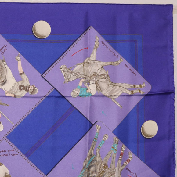 HERMES Carre 90 Scarf Silk Purple Auth 195459M