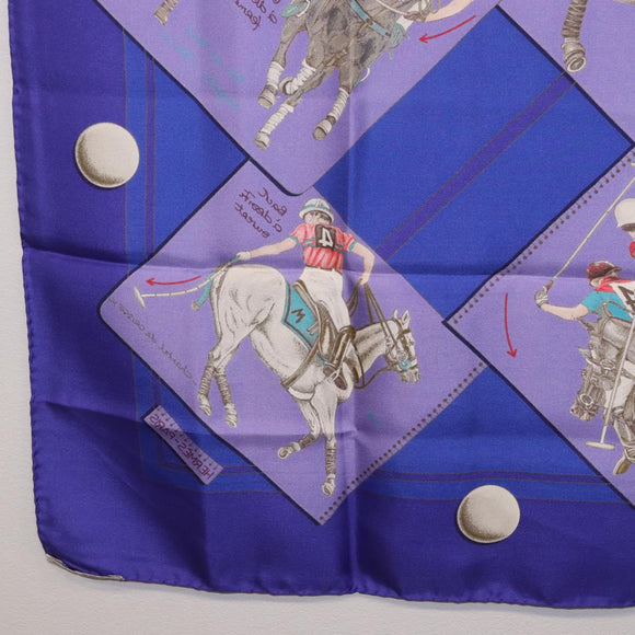 HERMES Carre 90 Scarf Silk Purple Auth 195459M