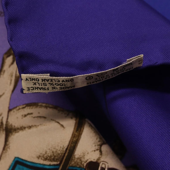 HERMES Carre 90 Scarf Silk Purple Auth 195459M