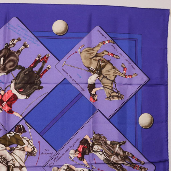 HERMES Carre 90 Scarf Silk Purple Auth 195459M