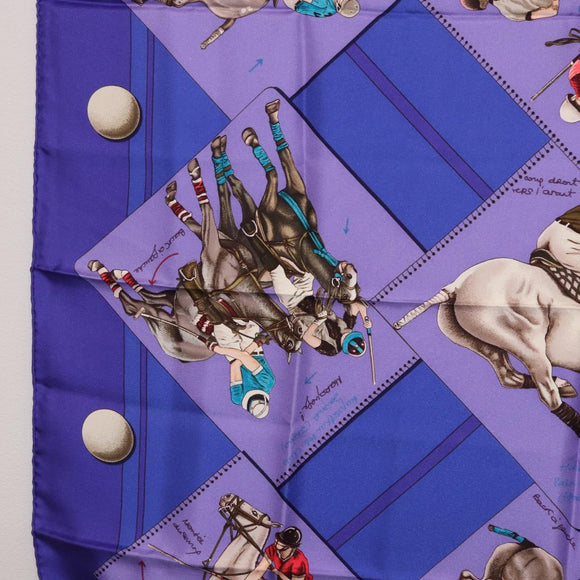 HERMES Carre 90 Scarf Silk Purple Auth 195459M