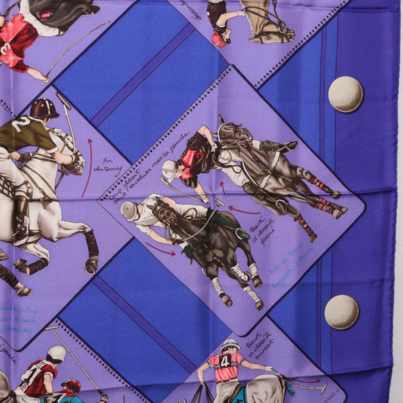 HERMES Carre 90 Scarf Silk Purple Auth 195459M
