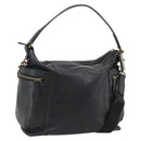 Coach Shoulder Bag Leather 2way Black Gold Tone Auth 195478A-1