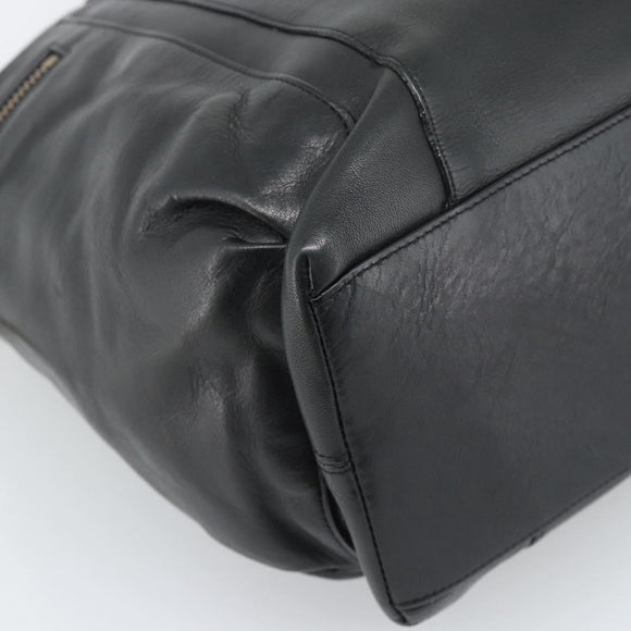 Coach Shoulder Bag Leather 2way Black Gold Tone Auth 195478A