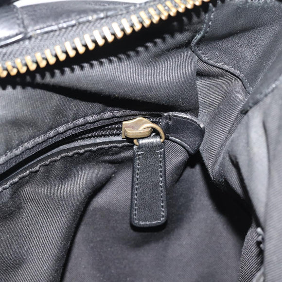 Coach Shoulder Bag Leather 2way Black Gold Tone Auth 195478A