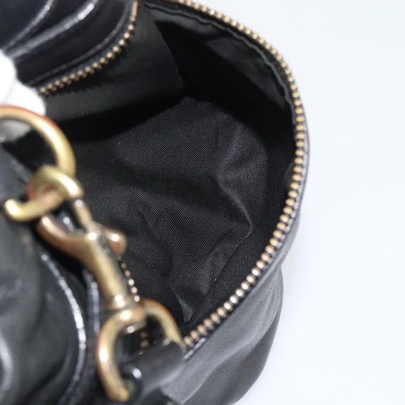 Coach Shoulder Bag Leather 2way Black Gold Tone Auth 195478A