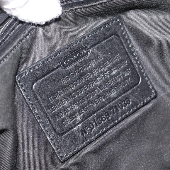 Coach Shoulder Bag Leather 2way Black Gold Tone Auth 195478A