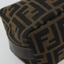 FENDI Zucca Canvas Pouch Brown Gold Tone Auth 195480-15