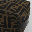 FENDI Zucca Canvas Pouch Brown Gold Tone Auth 195480-16