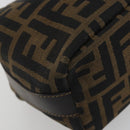 FENDI Zucca Canvas Pouch Brown Gold Tone Auth 195480-17