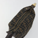 FENDI Zucca Canvas Pouch Brown Gold Tone Auth 195480-8