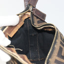 FENDI Zucca Canvas Pouch Brown Gold Tone Auth 195480-20
