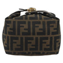 FENDI Zucca Canvas Pouch Brown Gold Tone Auth 195480-13