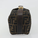 FENDI Zucca Canvas Pouch Brown Gold Tone Auth 195480-3