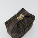 FENDI Zucca Canvas Pouch Brown Gold Tone Auth 195480-6